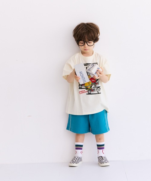 Life Support Products(ライフサポートプロダクツ)の「S/S プリントTee(Tシャツ/カットソー・キッズ・オフホワイト/杢グレー/ライトブルー/アイボリー/ライム/サーモンピンク/ブラウン/チャコール/パープル/オレンジ・80/90/95/100/110/120/130/140/150)」の21枚目の写真