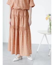 Te chichi TERRASSE | 【日比谷花壇コラボ】プリントシャーリングスカート（セットアップ可）(スカート)