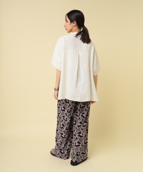 RNA-N（アールエヌエーエヌ）の「B2868 ハーフスリーブフレンチリネンシャツ（シャツ/ブラウス・レディース・オフホワイト/ブルー/スミクロ/グレー/レッド/ブラック/ダークブラウン/グリーン・FREE）」の19枚目の写真