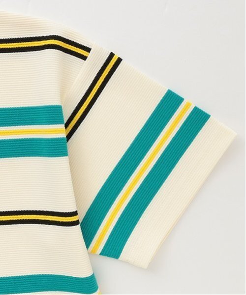 and D. petit main（アンドディープティマイン）の「リップルボーダービッグ半T（Tシャツ/カットソー・キッズ・ネイビー/ブラック/ターコイズブルー・130cm/110cm/120cm/140cm/90cm/100cm/150cm）」の4枚目の写真