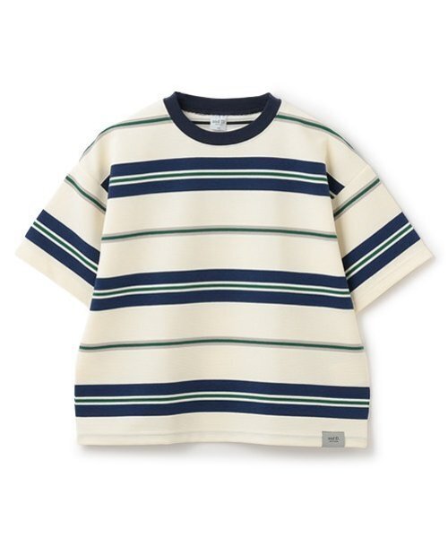 and D. petit main（アンドディープティマイン）の「リップルボーダービッグ半T（Tシャツ/カットソー・キッズ・ネイビー/ブラック/ターコイズブルー・130cm/110cm/120cm/140cm/90cm/100cm/150cm）」の8枚目の写真