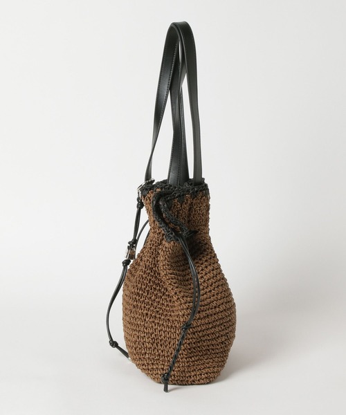 BAYFLOW（ベイフロー）の「[A4サイズ収納可能]ペーパー巾着トート（トートバッグ・レディース・ブラウン/ナチュラル・FREE）」の11枚目の写真