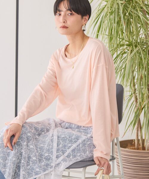 AMERICAN HOLIC(アメリカンホリック)の「バック切替シアー長袖トップス(Tシャツ/カットソー・レディース・オフホワイト/チャコールグレー/その他12・FREE)」の15枚目の写真