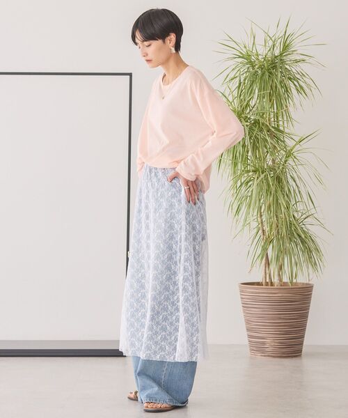 AMERICAN HOLIC(アメリカンホリック)の「バック切替シアー長袖トップス(Tシャツ/カットソー・レディース・オフホワイト/チャコールグレー/その他12・FREE)」の18枚目の写真