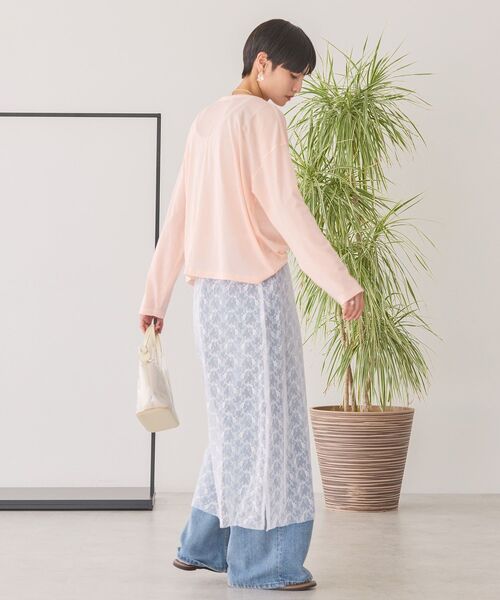 AMERICAN HOLIC(アメリカンホリック)の「バック切替シアー長袖トップス(Tシャツ/カットソー・レディース・オフホワイト/チャコールグレー/その他12・FREE)」の19枚目の写真
