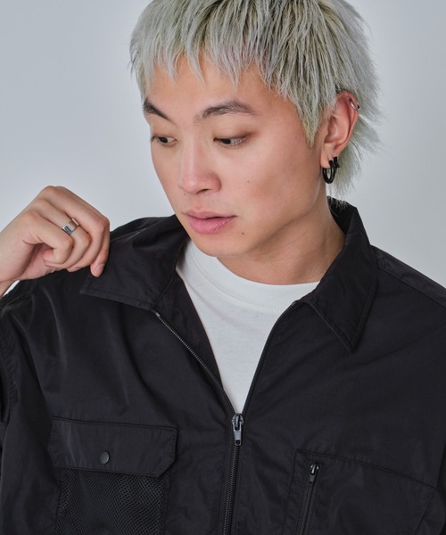 WEGO(ウィゴー)の「WEGO/ナイロンメッシュZIPシャツ(シャツ/ブラウス・メンズ・ブラック・MEDIUM/LARGE)」の5枚目の写真