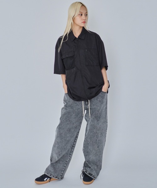 WEGO(ウィゴー)の「WEGO/ナイロンメッシュZIPシャツ(シャツ/ブラウス・メンズ・ブラック・MEDIUM/LARGE)」の17枚目の写真