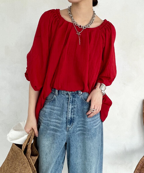 ブラウス シャツ フラッフィーガーゼオフショル2WAYブラウス レディース フラッフィーガーゼオフショル2WAYブラウス（シャツ/ブラウス