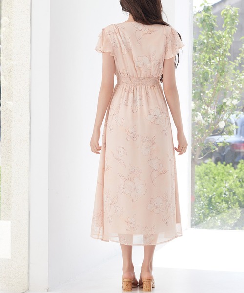 SAISON DE PAPILLON(セゾンドパピヨン)の「ふんわり花柄シフォンロングワンピース(ワンピース・レディース・グレー/オレンジ・L/M/S)」の18枚目の写真