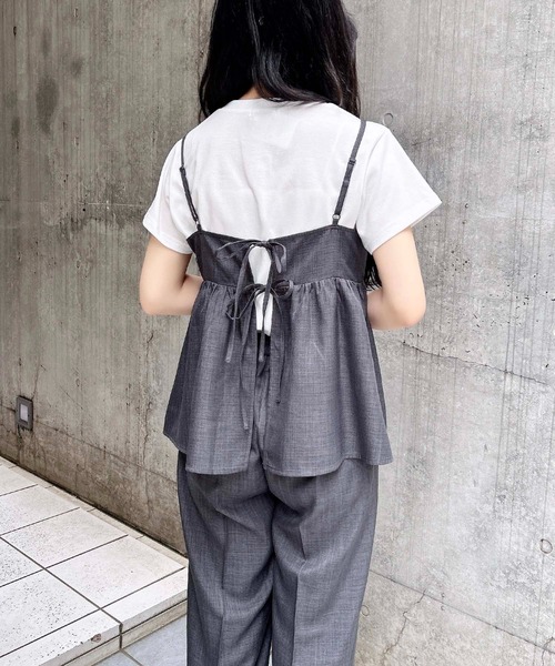 INGNI（イング）の「麻調キャミ＋パンツ／セットアップ（セットアップ・レディース・チャコールグレー/ベージュ/ブラック・M）」の16枚目の写真