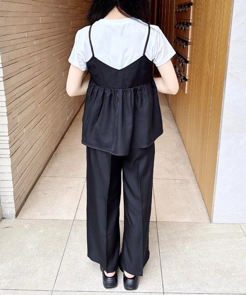 INGNI（イング）の「麻調キャミ＋パンツ／セットアップ（セットアップ・レディース・チャコールグレー/ベージュ/ブラック・M）」の5枚目の写真