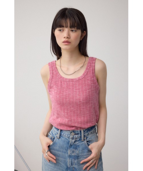 AZUL by moussy（アズールバイマウジー）の「2WAYリブタンクトップ（タンクトップ・レディース・レッド/アイボリー/ブラック/グレー・FREE）」の15枚目の写真