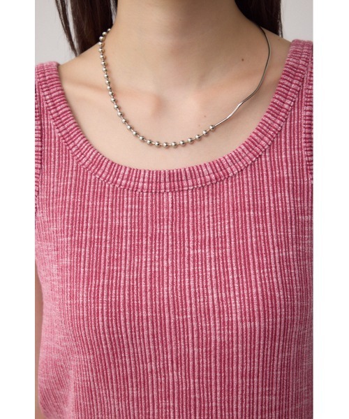 AZUL by moussy（アズールバイマウジー）の「2WAYリブタンクトップ（タンクトップ・レディース・レッド/アイボリー/ブラック/グレー・FREE）」の10枚目の写真