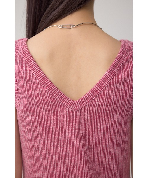 AZUL by moussy（アズールバイマウジー）の「2WAYリブタンクトップ（タンクトップ・レディース・レッド/アイボリー/ブラック/グレー・FREE）」の9枚目の写真