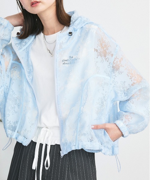 ad thie(アドティエ)の「シアーレース ショートブルゾン(ブルゾン・レディース・オフホワイト/ライトブルー/アイボリー・FREE)」の3枚目の写真