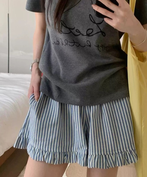 PLEATS PLEASE ストライプ バルーンショートパンツ ストライプショートパンツ | mai | Flugge