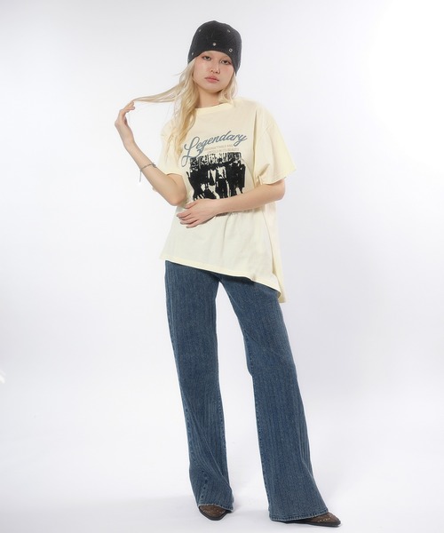 ACLENT(アクレント)の「2WAYアシンメトリーヴィンテージTシャツ(Tシャツ/カットソー・レディース・アイボリー/ブラック/カーキ・FREE)」の14枚目の写真