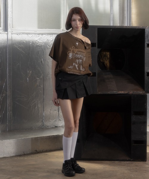 2WAY アシンメトリーヴィンテージTシャツ 2WAYアシンメトリーヴィンテージTシャツ（Tシャツ/カットソー