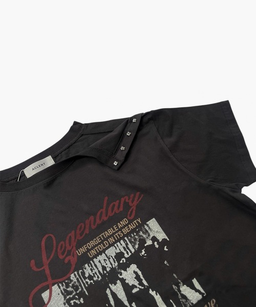 2WAYアシンメトリーヴィンテージTシャツ（Tシャツ/カットソー