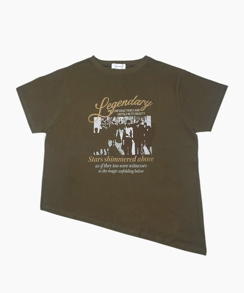2WAYアシンメトリーヴィンテージTシャツ（Tシャツ/カットソー