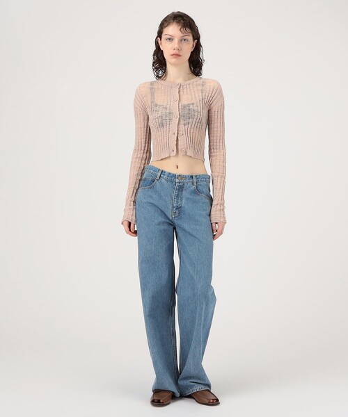 ACNE（アクネ）の「Acne Studios FN-WN-KNIT000585 シアーリブカーディガン（カーディガン/ボレロ・レディース・ライトピンク/グリーン・XS）」の12枚目の写真
