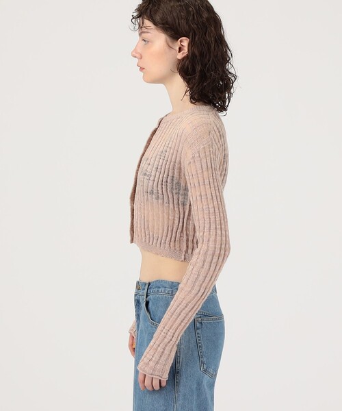 ACNE（アクネ）の「Acne Studios FN-WN-KNIT000585 シアーリブカーディガン（カーディガン/ボレロ・レディース・ライトピンク/グリーン・XS）」の10枚目の写真