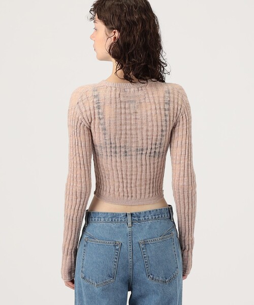 ACNE（アクネ）の「Acne Studios FN-WN-KNIT000585 シアーリブカーディガン（カーディガン/ボレロ・レディース・ライトピンク/グリーン・XS）」の9枚目の写真