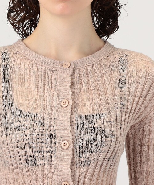 ACNE（アクネ）の「Acne Studios FN-WN-KNIT000585 シアーリブカーディガン（カーディガン/ボレロ・レディース・ライトピンク/グリーン・XS）」の8枚目の写真
