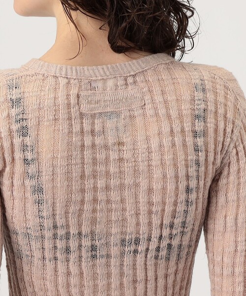 ACNE（アクネ）の「Acne Studios FN-WN-KNIT000585 シアーリブカーディガン（カーディガン/ボレロ・レディース・ライトピンク/グリーン・XS）」の7枚目の写真