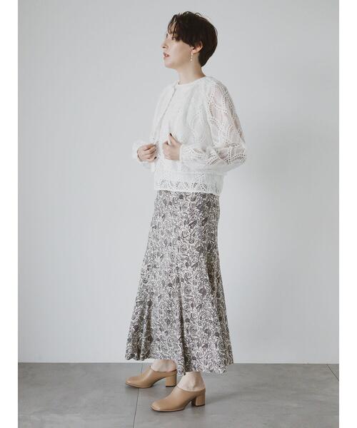 Te chichi CLASSIC（テチチクラシック）の「【DEVEAUX】ボタニカルプリントスカート（セットアップ可）《2025summer catalog item》（スカート・レディース・ベージュ・F）」の5枚目の写真