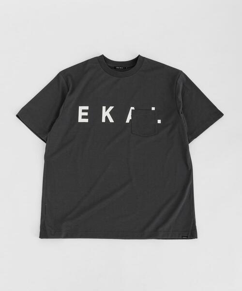 EKAL(エカル)の「『UR TECH ひやサラクール』 ロゴプリントポケットTシャツ(Tシャツ/カットソー・メンズ・ホワイト/グレー・MEDIUM/LARGE)」の2枚目の写真