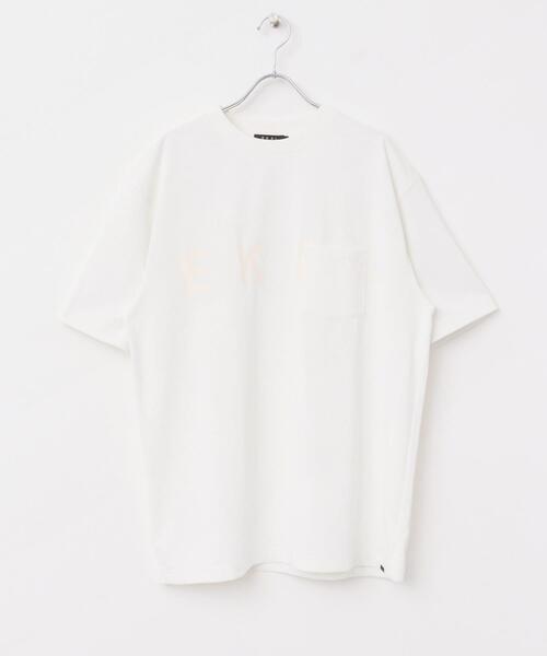 EKAL(エカル)の「『UR TECH ひやサラクール』 ロゴプリントポケットTシャツ(Tシャツ/カットソー・メンズ・ホワイト/グレー・MEDIUM/LARGE)」の9枚目の写真