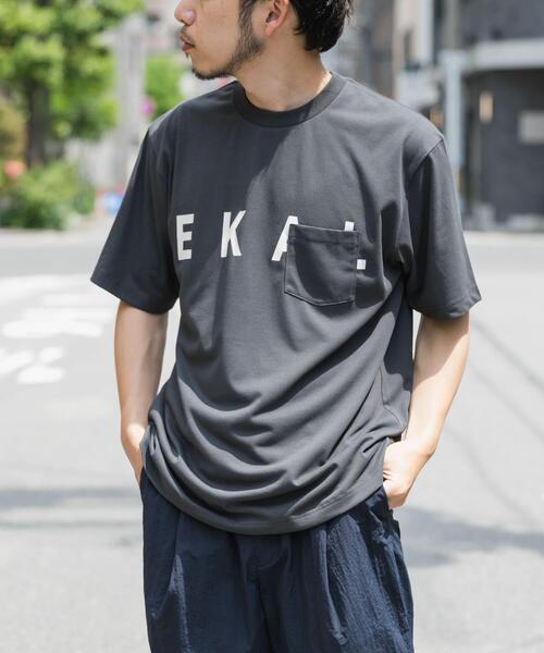 EKAL(エカル)の「『UR TECH ひやサラクール』 ロゴプリントポケットTシャツ(Tシャツ/カットソー・メンズ・ホワイト/グレー・MEDIUM/LARGE)」の13枚目の写真