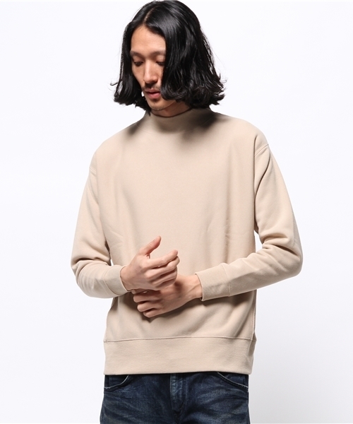 CIAOPANIC（チャオパニック）の「【Ciaopanic】　リブハイネックスウェット（Tシャツ/カットソー・メンズ・カーキ/グレー/ベージュ/ブラック・MEDIUM/LARGE）」の4枚目の写真