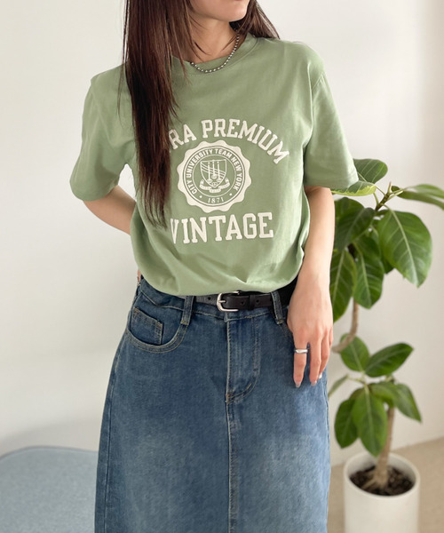 Good Riddance(グッドリダンス)の「【Good Riddance】シルクスクリーン カレッジロゴ Tシャツ(Tシャツ/カットソー・レディース・ホワイト/グリーン/ネイビー・FREE)」の4枚目の写真
