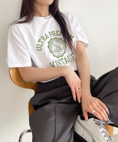 Good Riddance（グッドリダンス）の「【Good Riddance】シルクスクリーン カレッジロゴ Tシャツ（Tシャツ/カットソー・レディース・ホワイト/グリーン/ネイビー・FREE）」の12枚目の写真