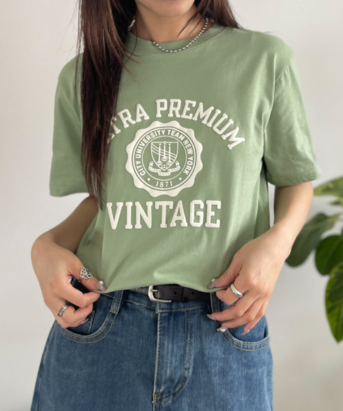 Good Riddance（グッドリダンス）の「【Good Riddance】シルクスクリーン カレッジロゴ Tシャツ（Tシャツ/カットソー・レディース・ホワイト/グリーン/ネイビー・FREE）」の15枚目の写真