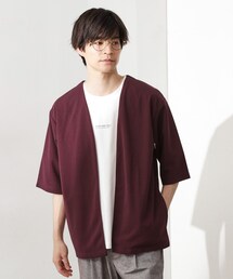 五分袖カーディガン+半袖Tシャツセットアイテム 洗濯機OK
