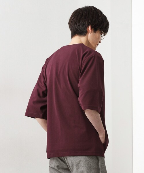 THE SHOP TK （ザ ショップ ティーケー ）の「梨地アンサンブルカーディガン　五分袖カーディガン＋半袖Tシャツセット/マシンウォッシャブル（カーディガン/ボレロ・メンズ・ブラック/ライトブルー/ライトベージュ/グリーン系/ボルドー・04/03/02）」の18枚目の写真