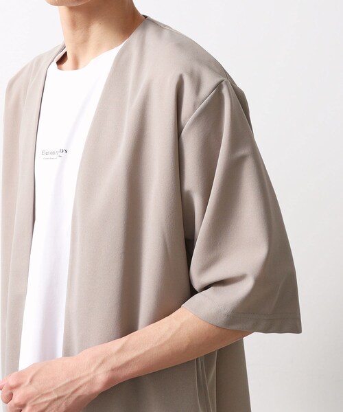 THE SHOP TK (ザ ショップ ティーケー )の「五分袖カーディガン+半袖Tシャツセットアイテム 洗濯機OK(カーディガン/ボレロ・メンズ・ブラック/ライトブルー/ライトベージュ/グリーン系/ボルドー・04/03/02)」の16枚目の写真