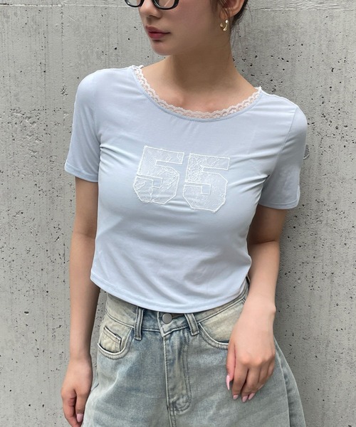 FOREVER 21(フォーエバー トゥエンティーワン)の「【2025SS】フーディコンパクトTシャツ(Tシャツ/カットソー・レディース・グレー/ブルー/ピンク・FREE)」の1枚目の写真