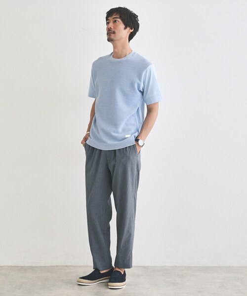 TAKEO KIKUCHI（タケオキクチ）の「テクスチャーニット コンビ カットソー（Tシャツ/カットソー・メンズ・ブルー/ライトグレー/ネイビー・04/03/02）」の13枚目の写真