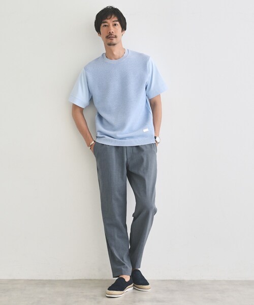 TAKEO KIKUCHI（タケオキクチ）の「テクスチャーニット コンビ カットソー（Tシャツ/カットソー・メンズ・ブルー/ライトグレー/ネイビー・04/03/02）」の14枚目の写真