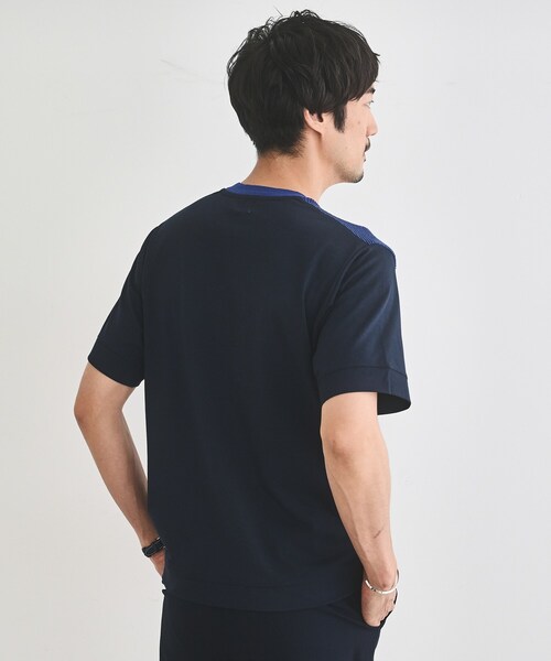 TAKEO KIKUCHI（タケオキクチ）の「テクスチャーニット コンビ カットソー（Tシャツ/カットソー・メンズ・ブルー/ライトグレー/ネイビー・04/03/02）」の7枚目の写真