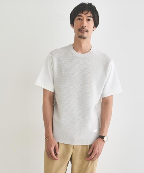 TAKEO KIKUCHI（タケオキクチ）の「テクスチャーニット コンビ カットソー（Tシャツ/カットソー・メンズ・ブルー/ライトグレー/ネイビー・04/03/02）」の6枚目の写真
