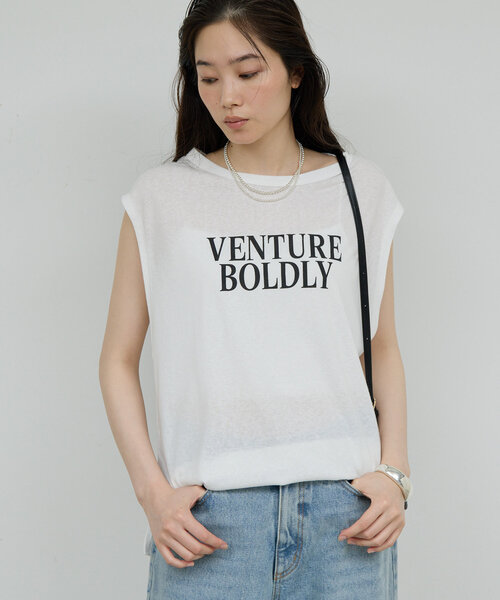 GALLARDAGALANTE(ガリャルダガランテ)の「フレンチシアーT(Tシャツ/カットソー・レディース・ホワイト/ピンク/チャコールグレー・FREE)」の2枚目の写真