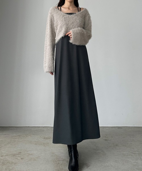 OHGA ☆ ワンピース　新品未使用 MISCH MASCH ワンピース 2024秋冬新作ブローチ付きAラインニット