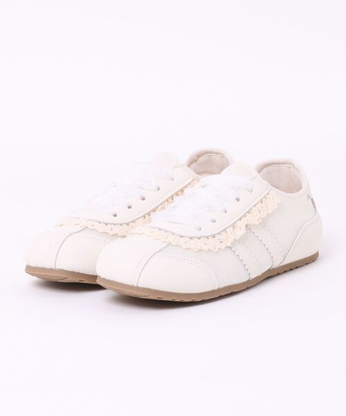 shoes365(シューズスリーシックスファイヴ)の「レースリボンスニーカー(スニーカー・レディース・ピンク/オフホワイト/シルバー/イエロー・23.5cm/24.5cm/23.0cm/24.0cm/25.0cm/22.5cm)」の18枚目の写真