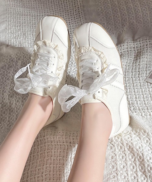 セール】レースリボンスニーカー（スニーカー）｜shoes365