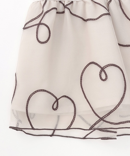 petit main LIEN（プティマインリアン）の「【リンク】チェーン刺しゅうチュールチュニック（チュニック・レディース・ブラック/ライトベージュ・F）」の14枚目の写真